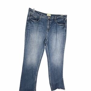 L'AGENCE Dark Wash Wide Leg High Waist Raw Hem Jeans Sz 34